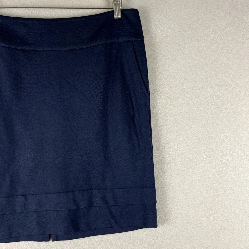 CAbi Lido‎ Tiered Pencil Skirt Womens 14 Blue Zipper Career Office Preppy 5051